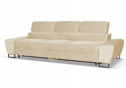 Schlafsofa Bosso beige Samtoptik Schlaffunktion Ausführung Bosso Monolith 4