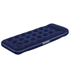 Luftmatratze Aufblasbar Beflockt mit Fußpumpe 185x76x28 cm