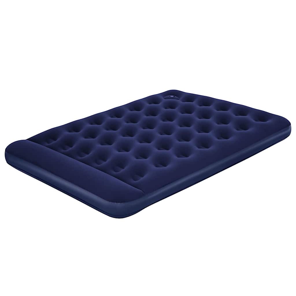 Luftmatratze Aufblasbar Beflockt mit Fußpumpe 203x152x28 cm
