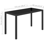 5-tlg. Garten-Essgruppe mit Auflagen Poly Rattan Schwarz
