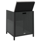 5-tlg. Garten-Essgruppe Poly Rattan Akazienholz Schwarz