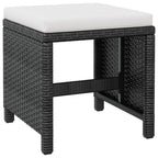 5-tlg. Garten-Essgruppe Poly Rattan Akazienholz Schwarz