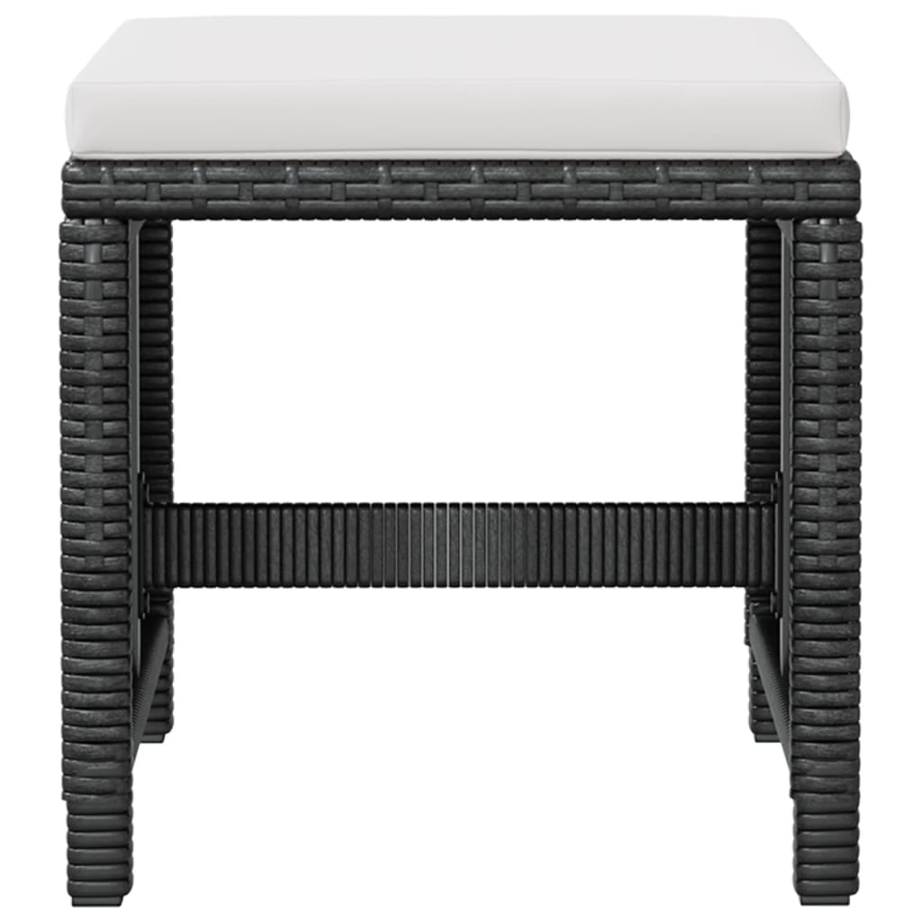 11-tlg. Garten-Essgruppe Poly Rattan Akazienholz Schwarz