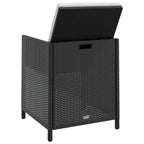 13-tlg. Garten-Essgruppe Poly Rattan Akazienholz Schwarz