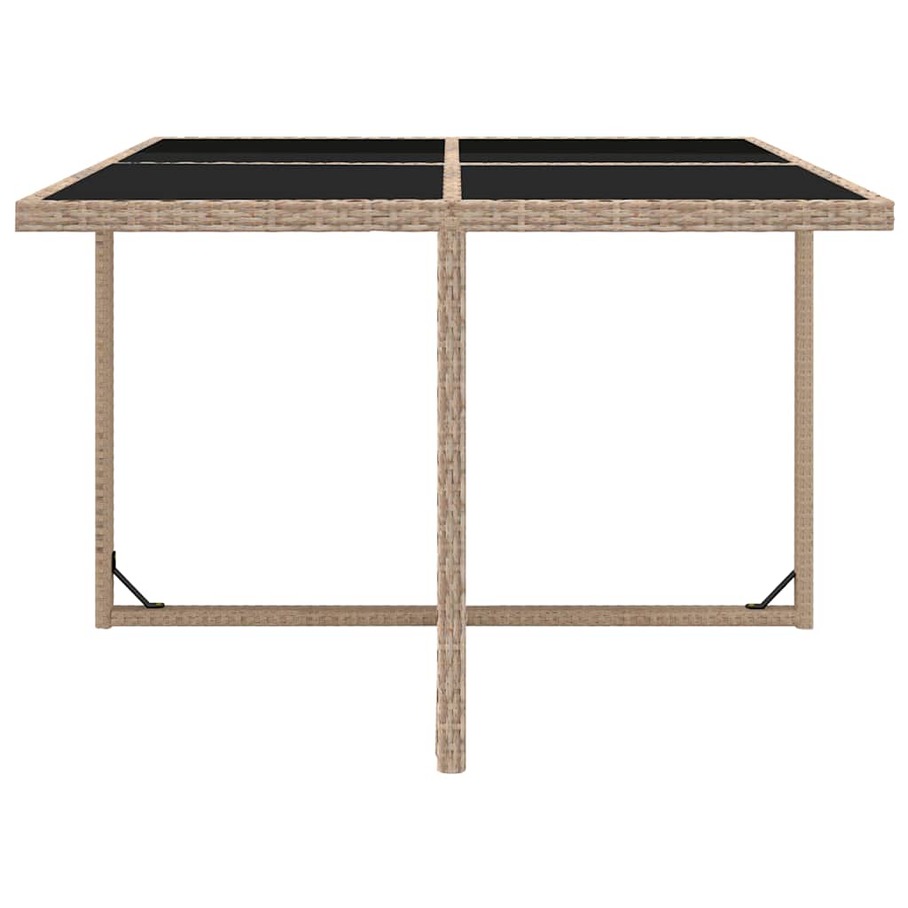 9-tlg. Garten-Essgruppe mit Auflagen Poly Rattan Beige