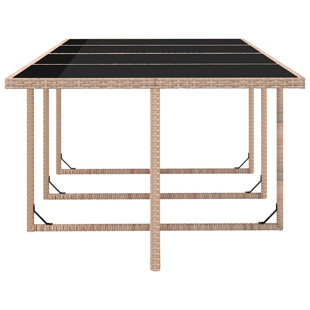 13-tlg. Garten-Essgruppe mit Auflagen Poly Rattan Beige