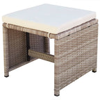13-tlg. Garten-Essgruppe mit Auflagen Poly Rattan Beige
