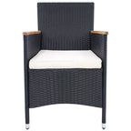 Gartenstühle 2 Stk. mit Polstern Poly Rattan Schwarz