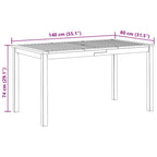 Gartentisch 140x80x74 cm Massivholz Akazie