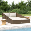 Gartenbett Braun 110x200 cm Poly Rattan