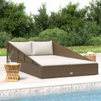 Gartenbett Braun 110x200 cm Poly Rattan