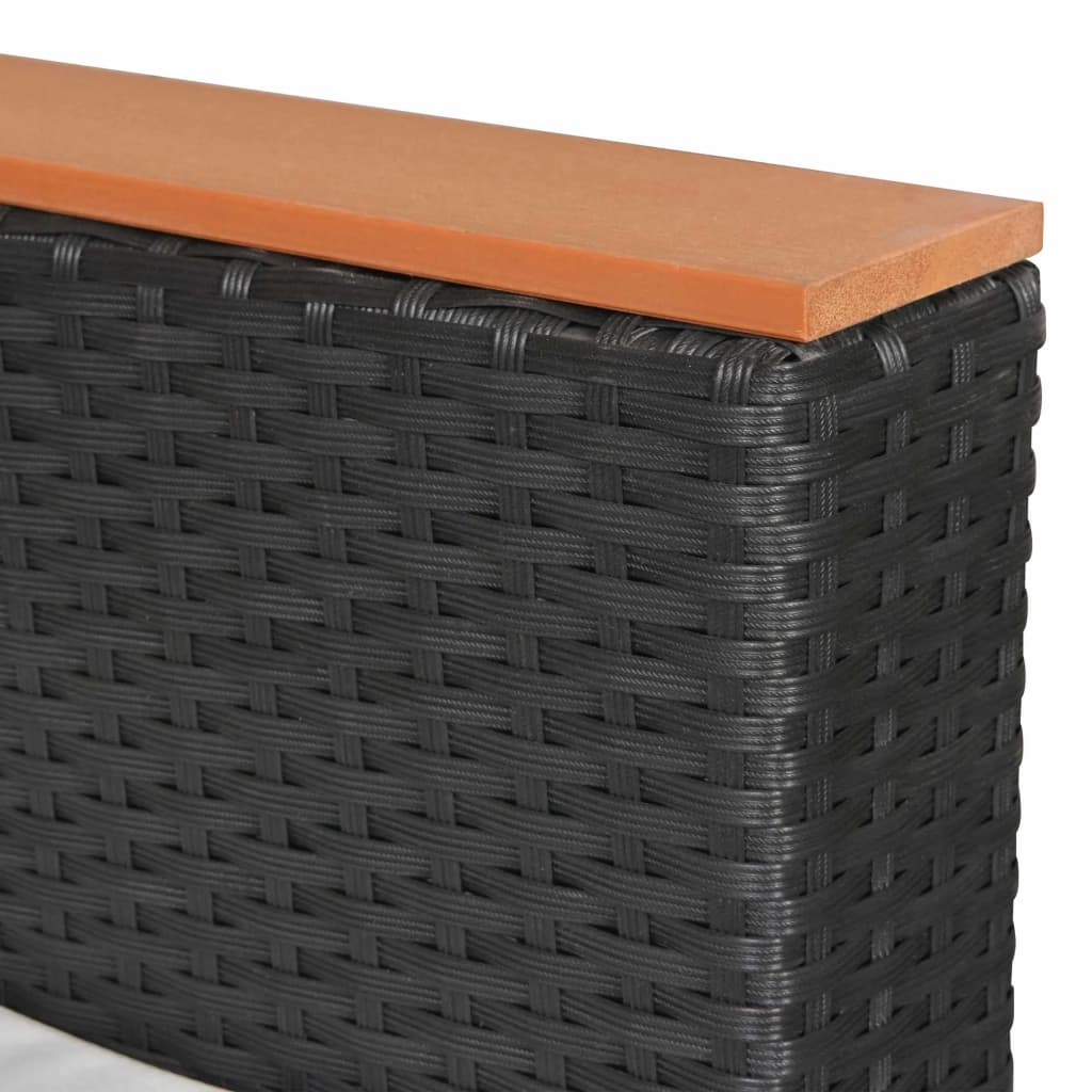 9-tlg. Garten-Lounge-Set mit Auflagen Poly Rattan Schwarz