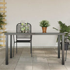 Gartentisch Schwarz 150x90x74 cm Aluminium und Glas