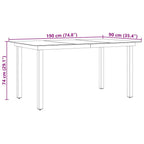 Gartentisch Schwarz 190x90x74 cm Aluminium und Glas