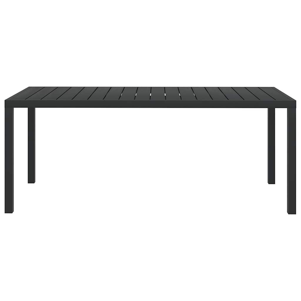 Gartentisch Schwarz 185x90x74 cm Aluminium und WPC
