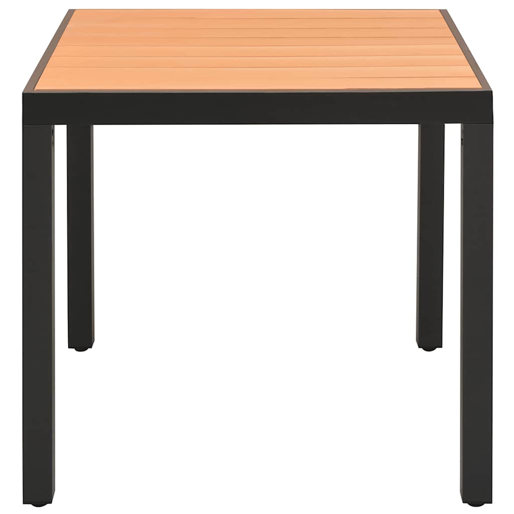Gartentisch Braun 80x80x74 cm Aluminium und WPC