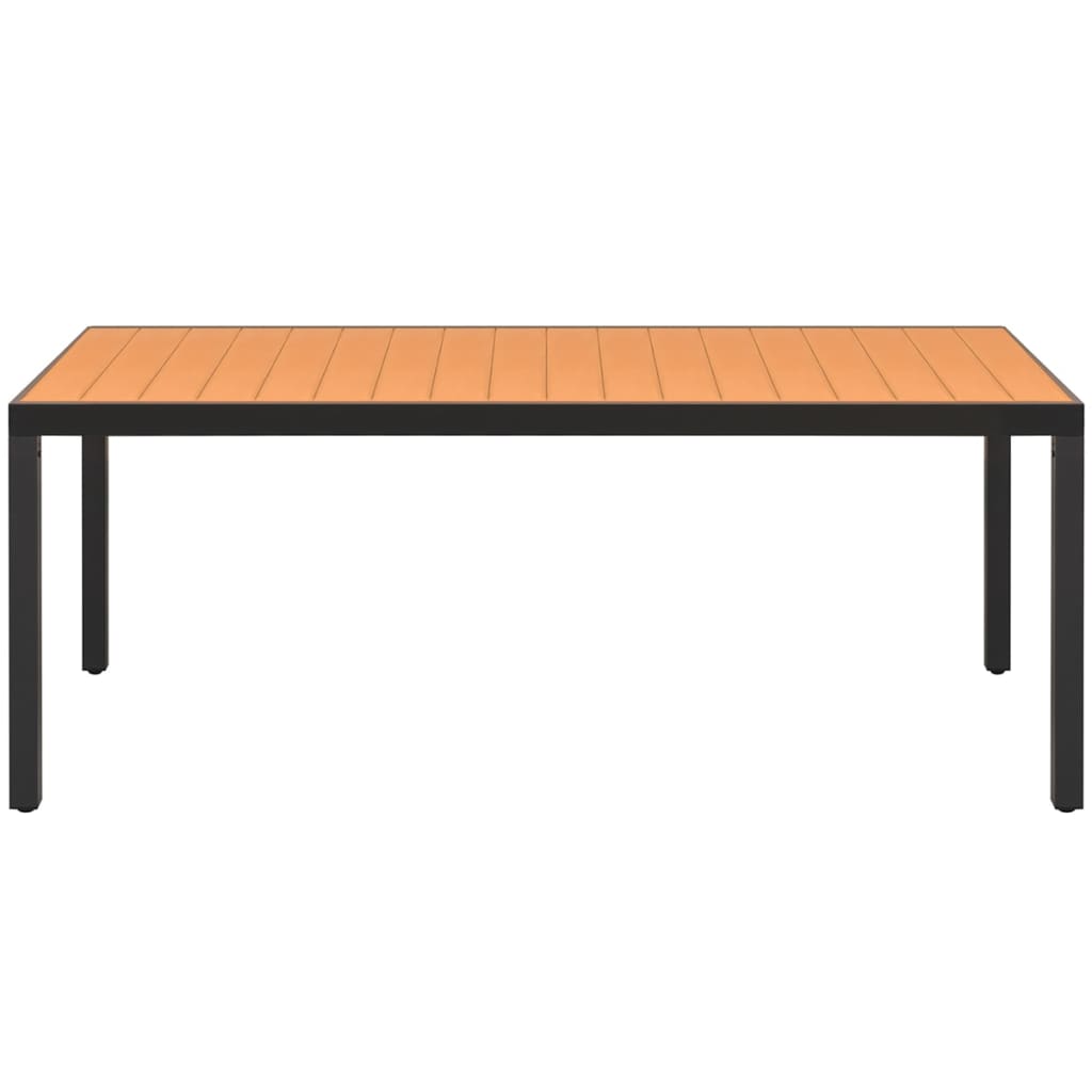 Gartentisch Braun 185x90x74 cm Aluminium und WPC