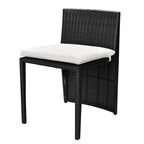 3-tlg. Bistro-Set mit Auflagen Poly Rattan Schwarz