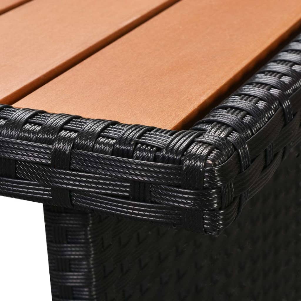 7-tlg. Garten-Lounge-Set mit Auflagen Poly Rattan Schwarz