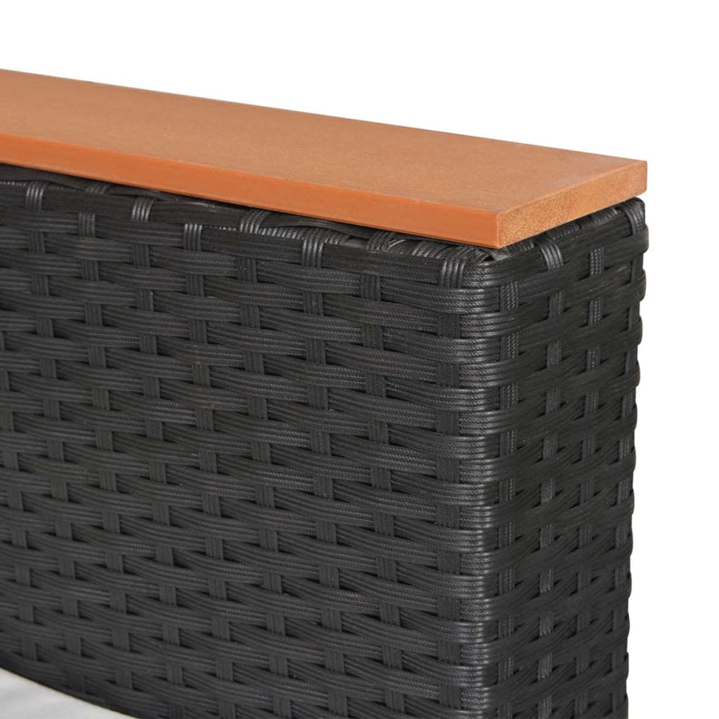 5-tlg. Garten-Lounge-Set mit Kissen Poly Rattan Schwarz