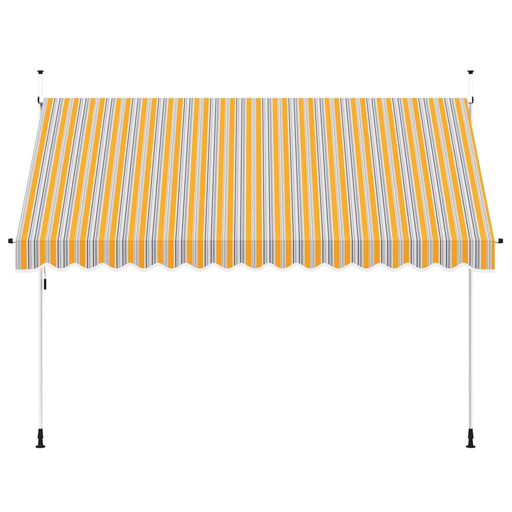 Einziehbare Markise Handbetrieben 350 cm Gelb/Blau Gestreift