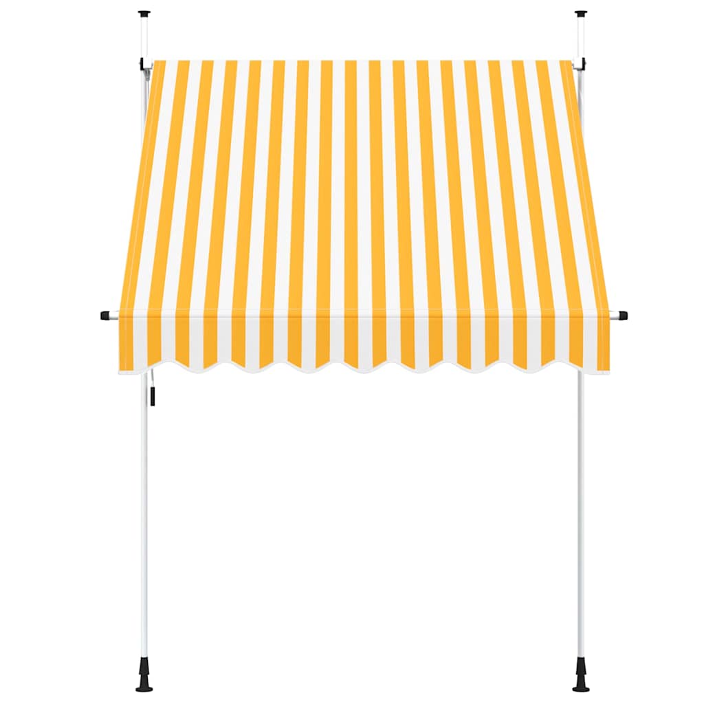 Einziehbare Markise Handbetrieben 200 cm Orange/Weiß Gestreift