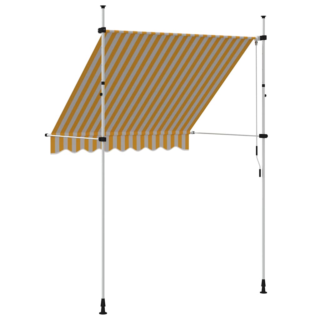 Einziehbare Markise Handbetrieben 200 cm Orange/Weiß Gestreift