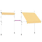 Einziehbare Markise Handbetrieben 200 cm Orange/Weiß Gestreift
