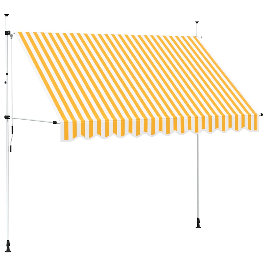 Einziehbare Markise Handbetrieben 300 cm Orange/Weiß Gestreift