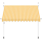 Einziehbare Markise Handbetrieben 300 cm Orange/Weiß Gestreift