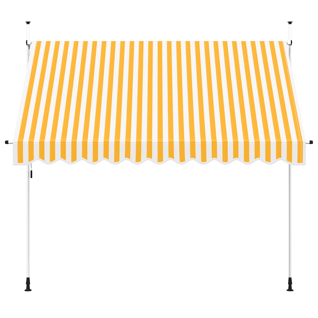 Einziehbare Markise Handbetrieben 300 cm Orange/Weiß Gestreift