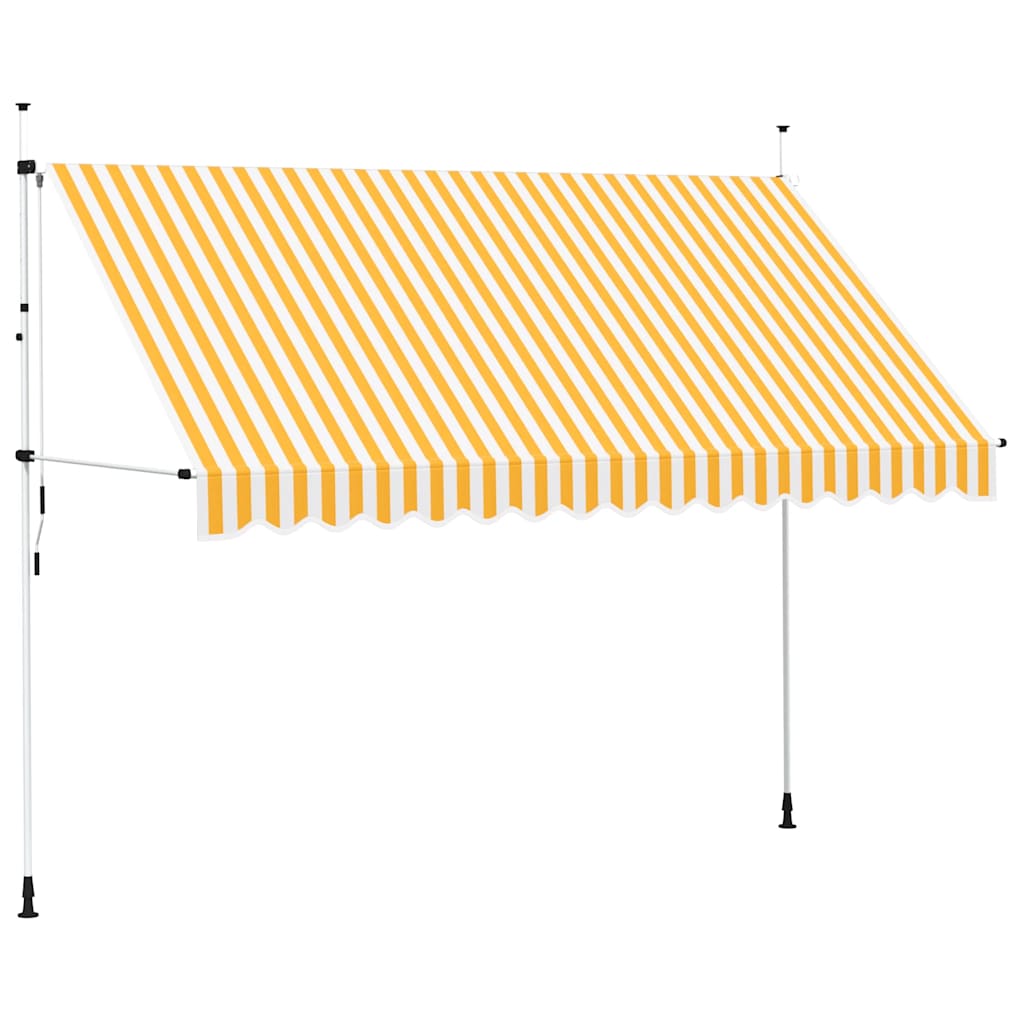 Einziehbare Markise Handbetrieben 350 cm Orange/Weiß Gestreift