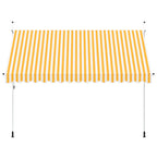 Einziehbare Markise Handbetrieben 350 cm Orange/Weiß Gestreift