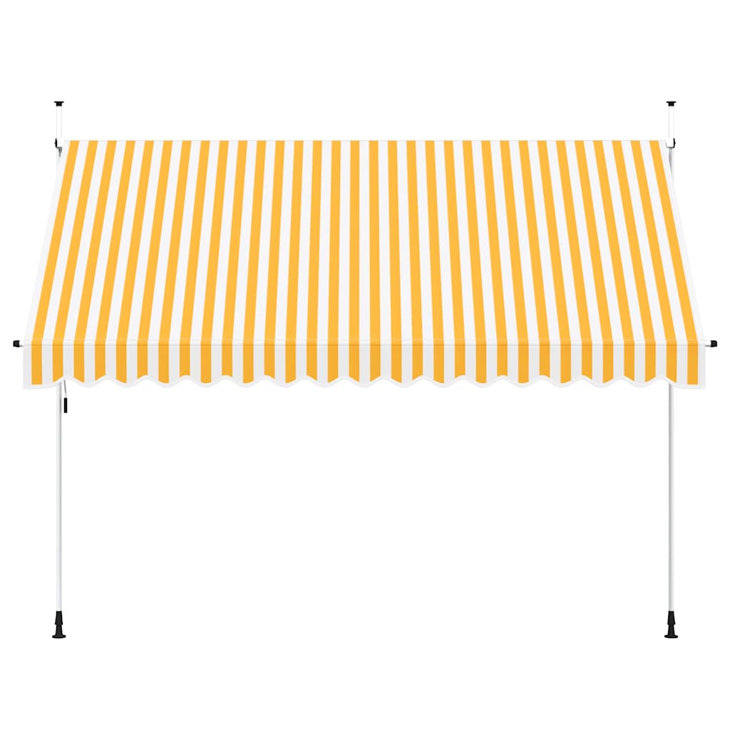 Einziehbare Markise Handbetrieben 350 cm Orange/Weiß Gestreift