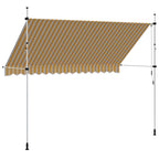 Einziehbare Markise Handbetrieben 350 cm Orange/Weiß Gestreift