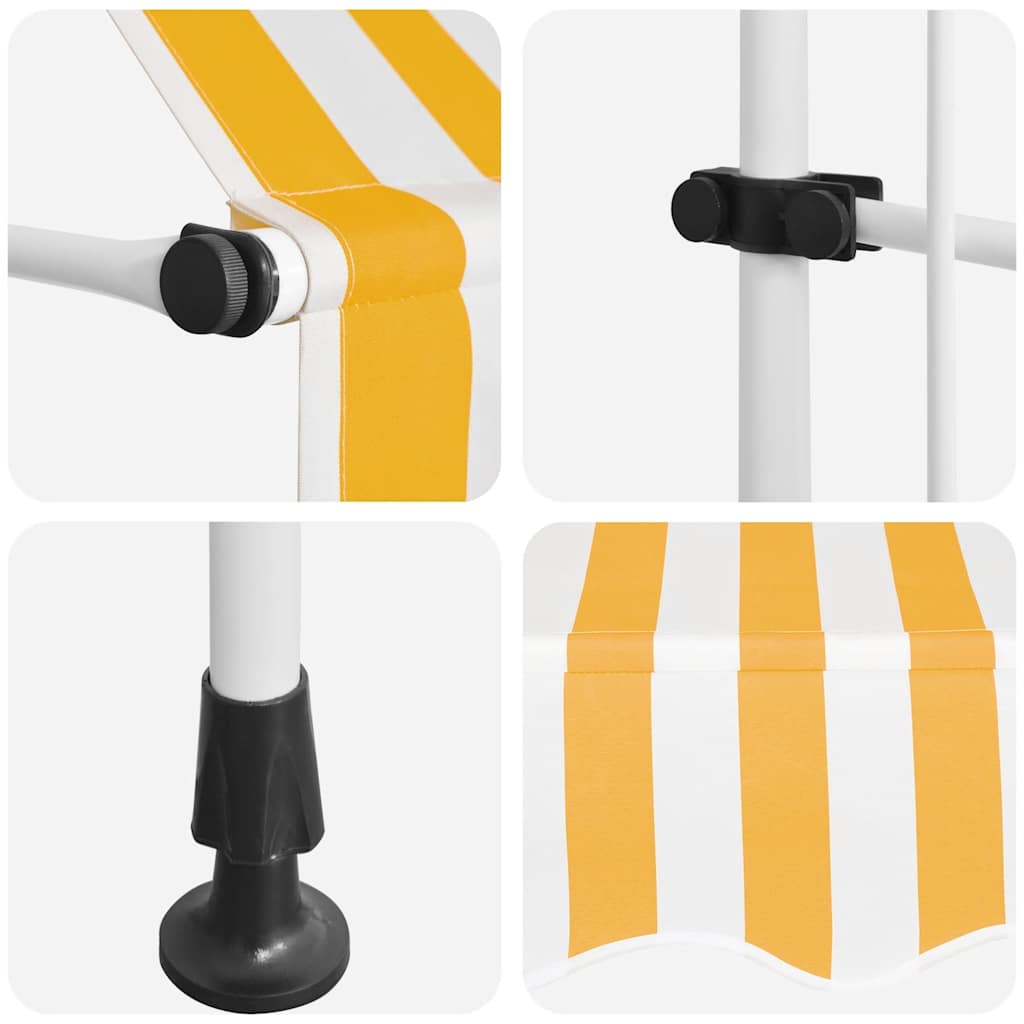 Einziehbare Markise Handbetrieben 350 cm Orange/Weiß Gestreift