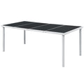 Gartentisch 190x90x74 cm Schwarz Stahl