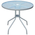 Gartentisch 80 x 71 cm Stahl Rund Grau