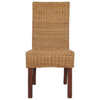 Esszimmerstühle 2 Stk. Braun Natürliches Rattan