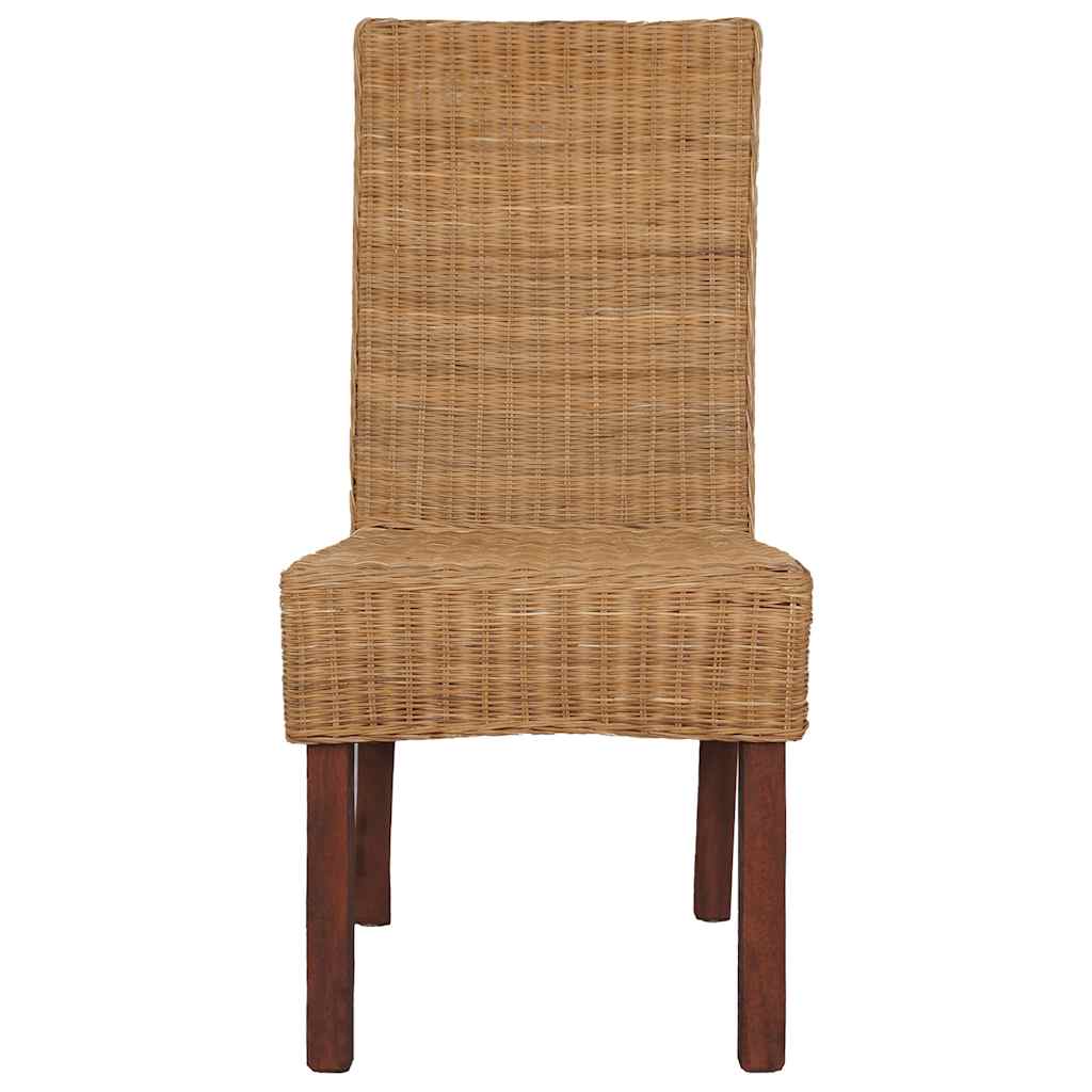 Esszimmerstühle 2 Stk. Braun Natürliches Rattan