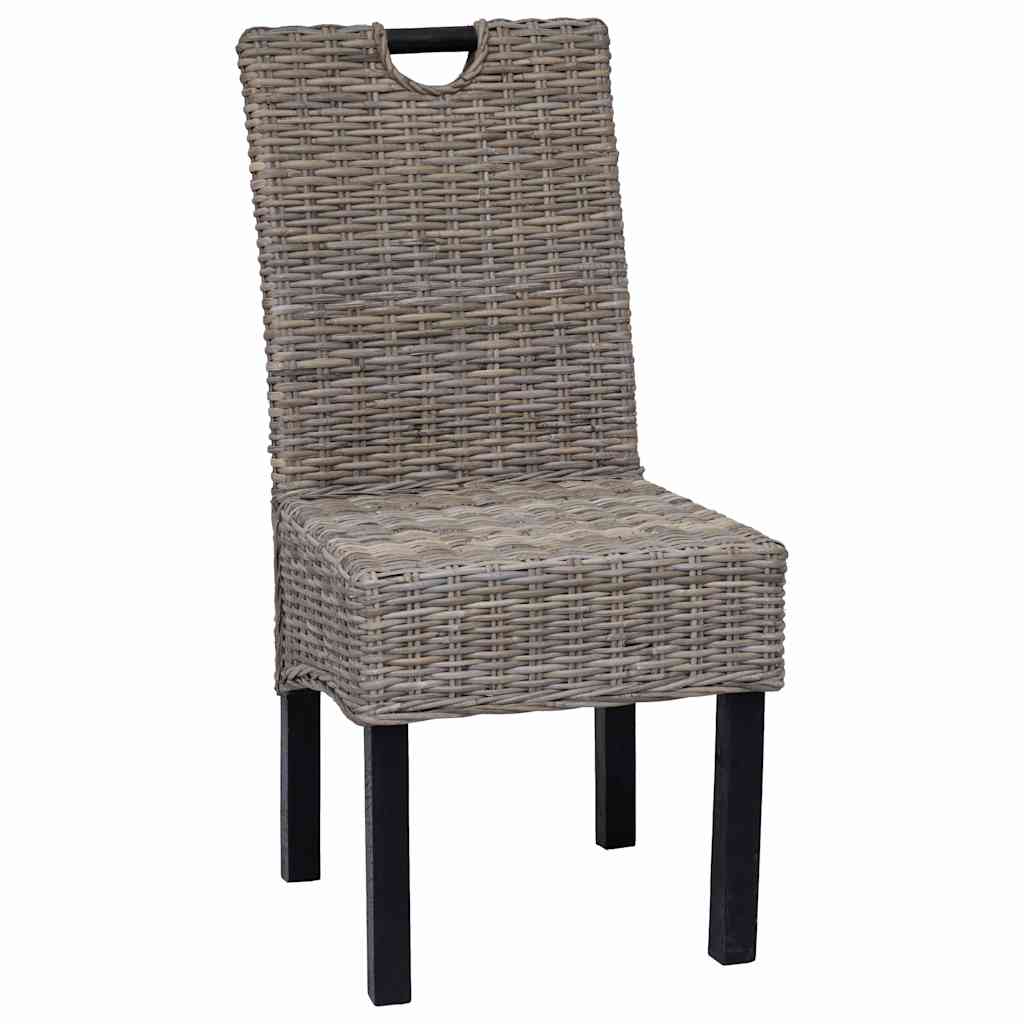 Esszimmerstuhl 2 Stk. Kubu-Rattan Mangoholz
