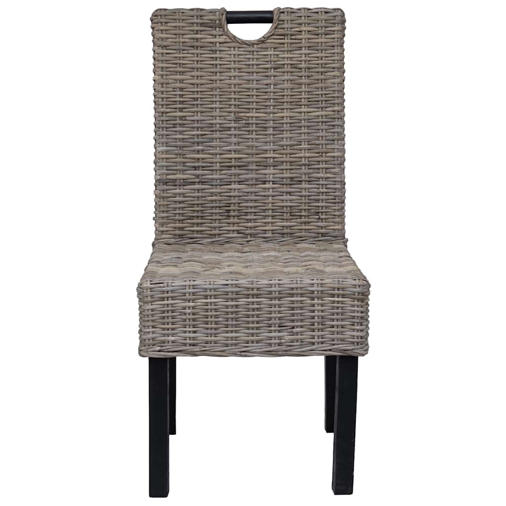 Esszimmerstuhl 2 Stk. Kubu-Rattan Mangoholz