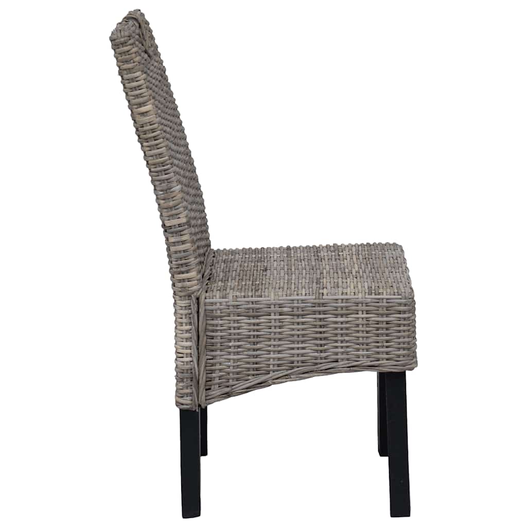 Esszimmerstuhl 2 Stk. Kubu-Rattan Mangoholz