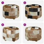 Hocker Ziegenleder Rund 50x50x45 cm