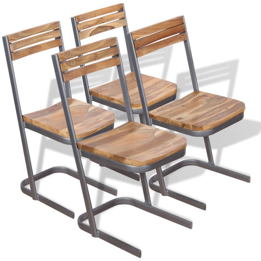Esszimmerstühle 4 Stk. Massivholz Teak