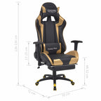 Gaming Stuhl Gold 70 x 71 x 136 cm Kunstleder