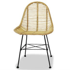 Esszimmerstühle 4 Stk. Natur Rattan