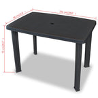 Gartentisch Anthrazit 101x68x72 cm Kunststoff