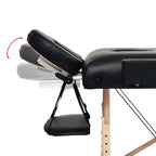 Massageliege 3 Zonen Tragbar 10 cm Polsterung Schwarz