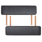 Massageliege 2-Zonen mit Hocker Klappbar 10 cm Sitz Schwarz